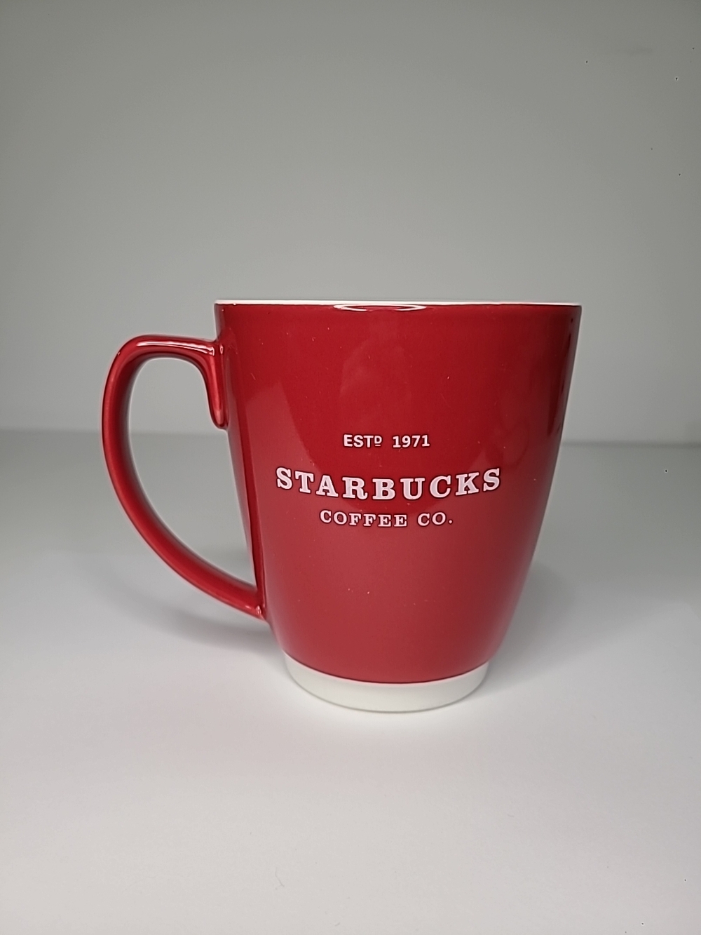 Starbucks Coffee Mug Est 1971 Red Ceramic White Letters 18oz